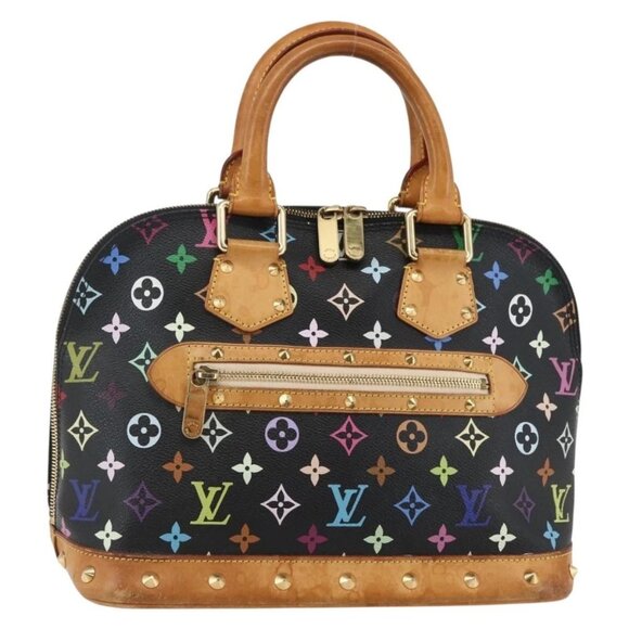 LOUIS VUITTON Monogram Multicolor Alma Hand Bag Black M92646 LV Auth 128178A - Picture 2 of 16